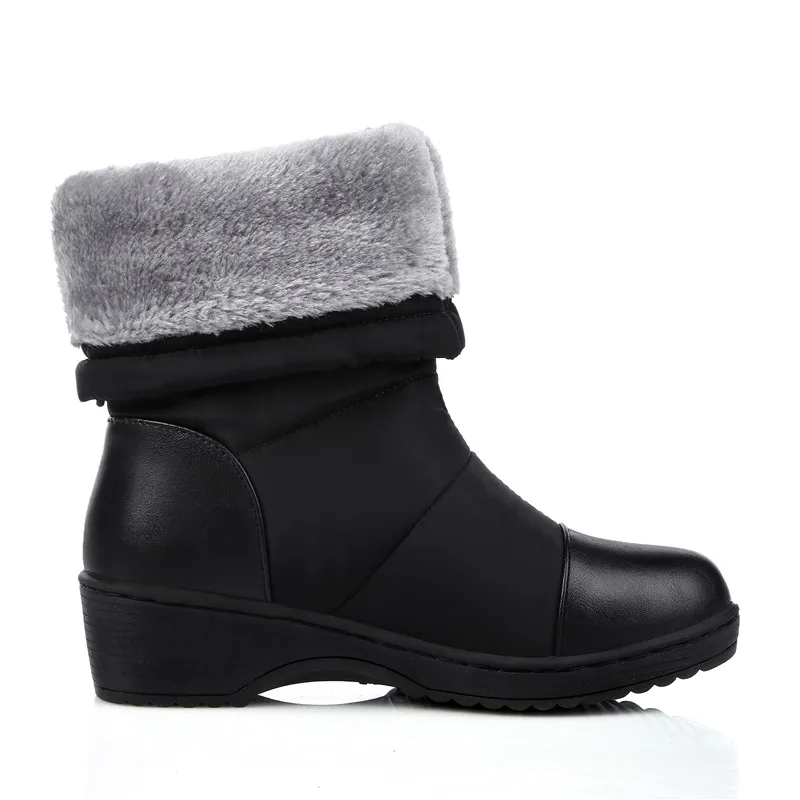 Tanie FEDONAS jesienno zimowa damska nowe ciepłe buty ze skórki cielęcej klasyczne buty na śniegu buty na co dzień kobieta platforma duże rozmiary długie buty