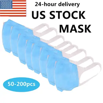 

US STOCK Disposable respirator Face Mask filter 3D Design Dustproof Fabrics 95% 3-Layer Protection 24H Shipping