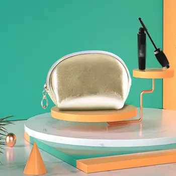 

New Women Small Laser Make Up Bag Travel Organizer Beauty Case Toiletry Cosmetic Bag PU Leather Shell Makeup Pouch neceser mujer