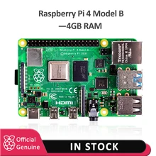 Raspberry pi 4, carte de développement, 4 go de RAM, processeur v8 1.5GHz, wi-fi 2.4/5.0 GHz, Bluetooth 5.0, nouveau modèle B