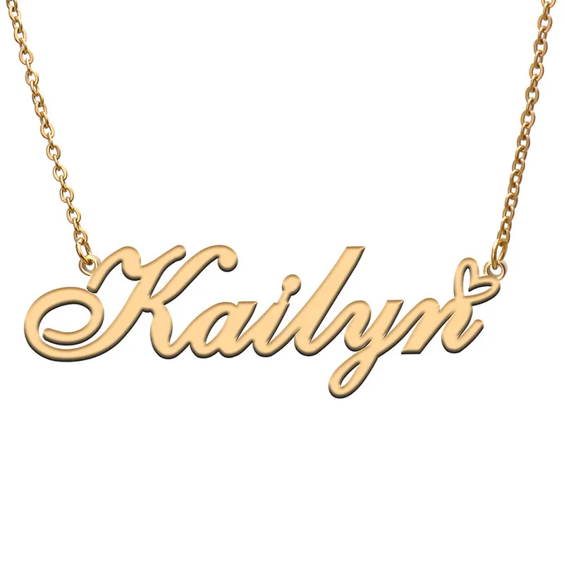 

Kailyn Name Necklace for Women Stainless Steel Gold and Silver Nameplate Pendant Femme Mother Girls Gift