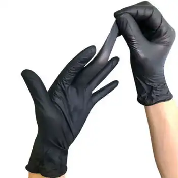 

100PCS Black Disposable Gloves Latex Dishwashing/Kitchen/Work/Rubber/Garden Gloves Universal For Left and Right Hand