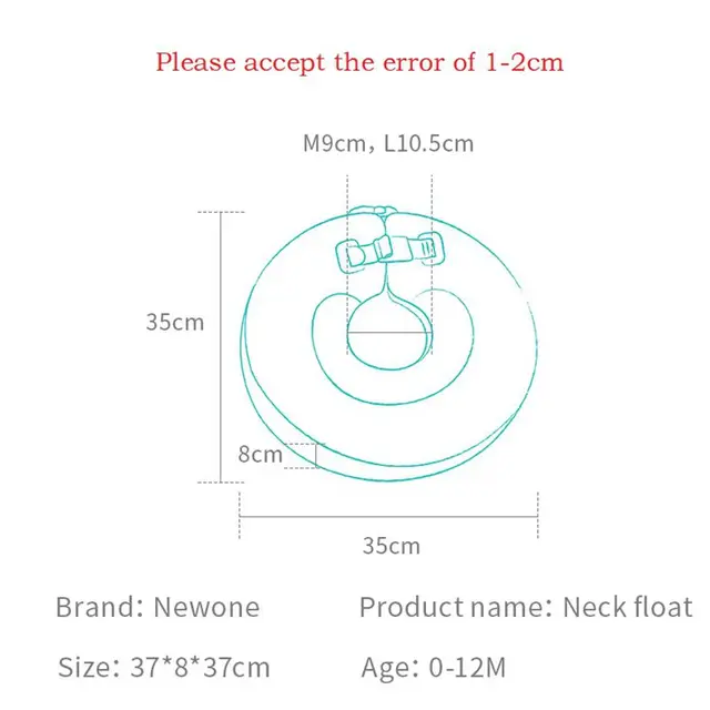 Mambobaby Baby Neck Float Infant Swimming Ring Newborn Non-inflatable Buoy Toddler Swimming Circle Tub Pool Accessories Toys 5