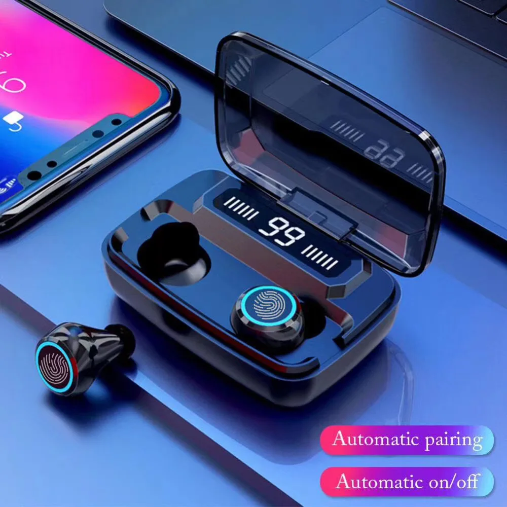 M11 TWS Bluetooth Earphone V5 0 Touch Control Stereo Sport Wireless Headphones Noise Reduction Earbuds Headset with Power bank