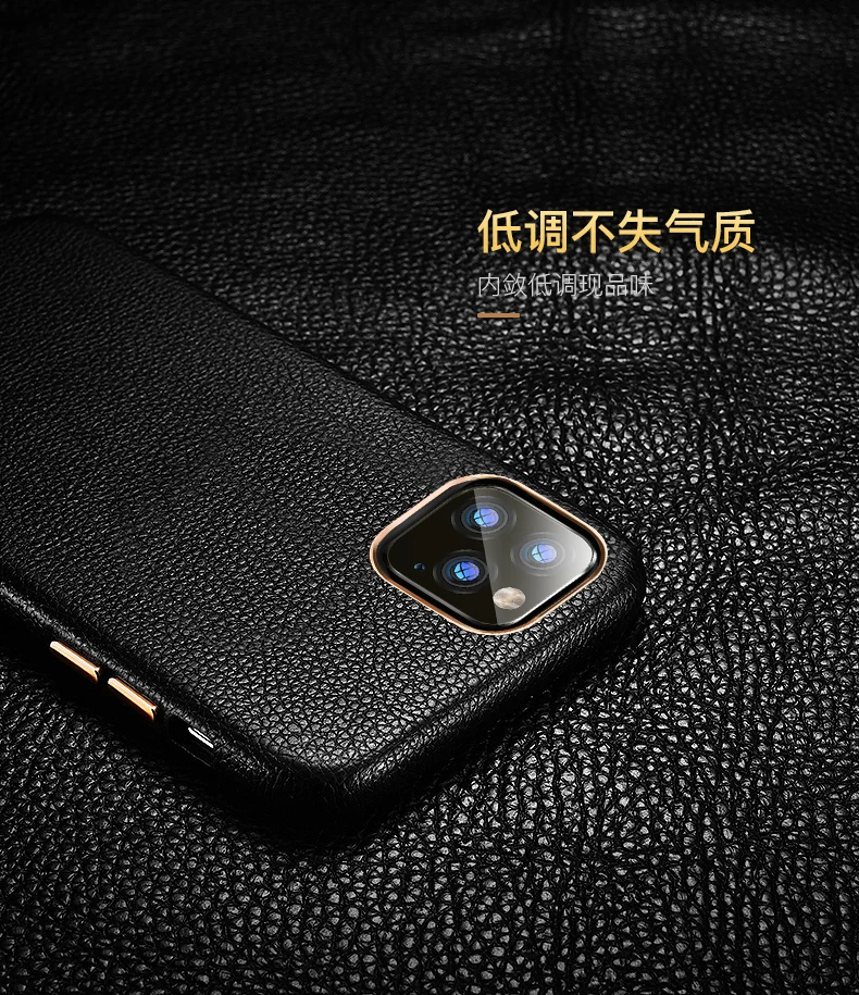 Роскошный чехол-накладка из натуральной кожи для iPhone 11 Pro Max, чехол для деловых людей, кожаный чехол с натуральным лицевым покрытием, защитный карман для телефона