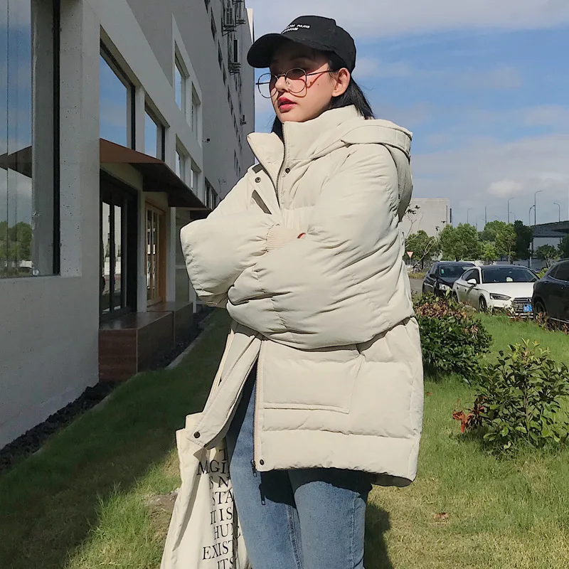 

INS Super Fire Bread down Jacket Women's Large Size Loose-Fit Students Korean-style Short Cotton-padded Clothes Men's Couple Clo