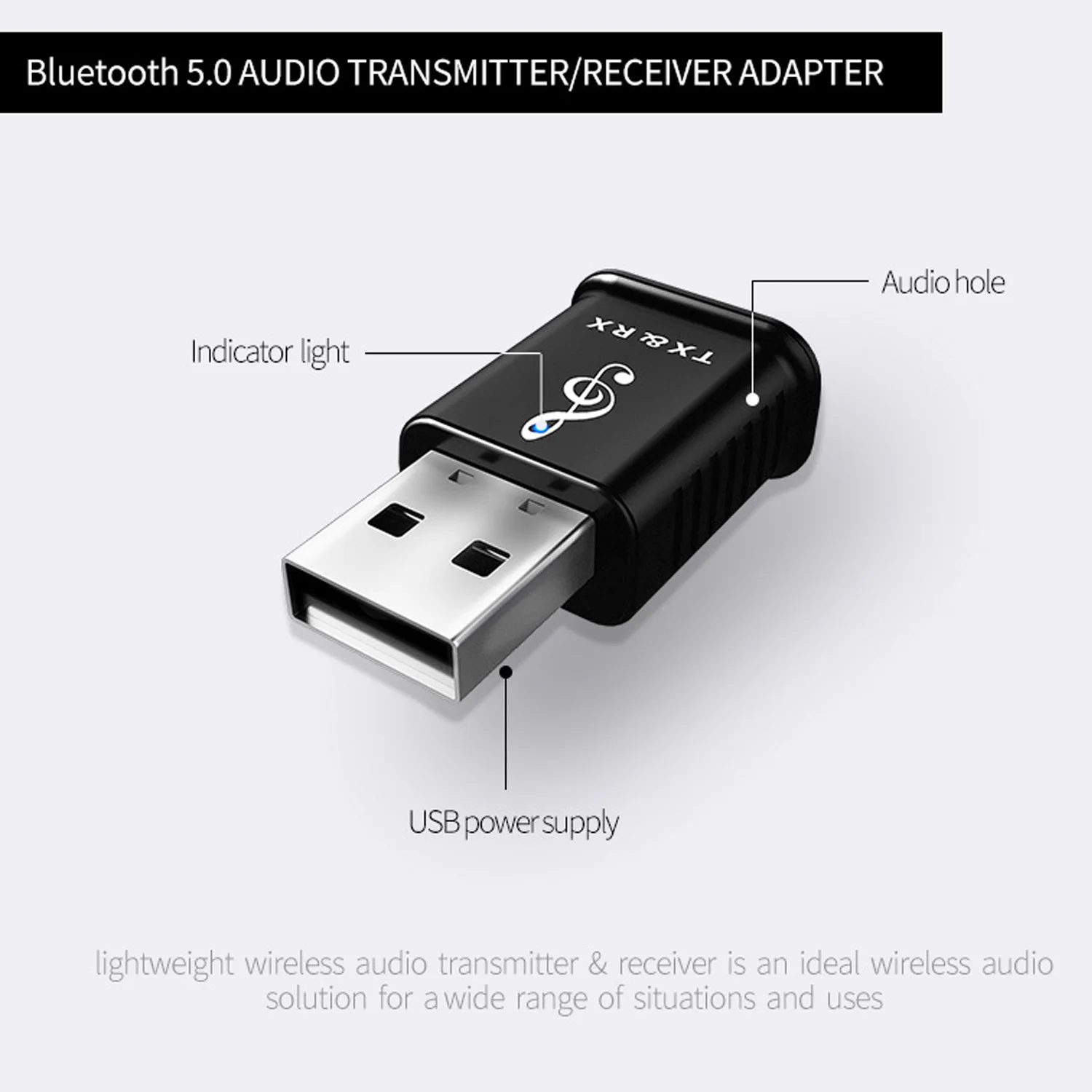 Vococal Bluetooth 5,0 приемник передатчик с 3,5 мм Aux кабель для автомобиля ПК ТВ компьютер ноутбук MP3 смартфон беспроводной адаптер
