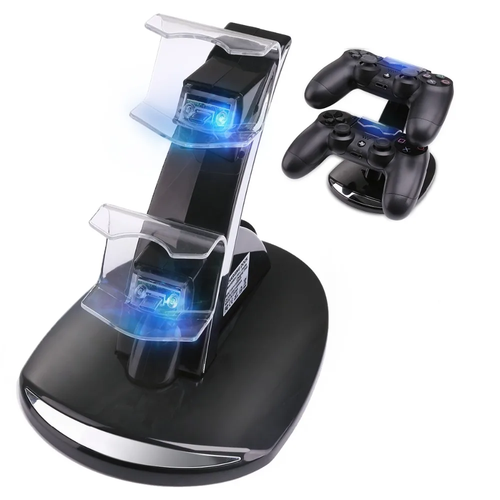 Зарядная станция для контроллера PS4 двойной разъем USB светодиодный сигнал