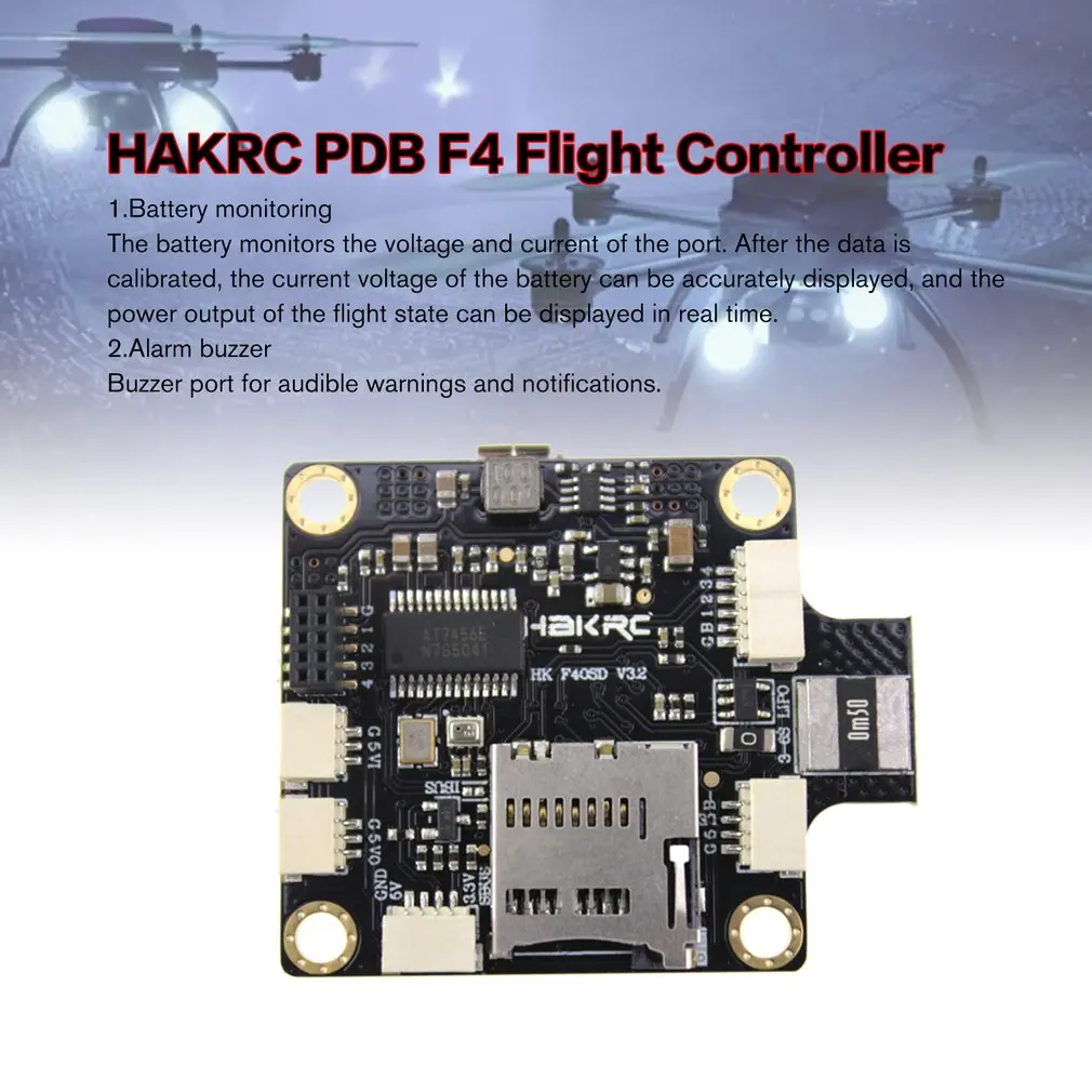 HAKRC PDB F4 Контроллер полета 2-4S интегрированный Betaflight OSD для радиоуправляемого дрона FPV гоночные запчасти аксессуар