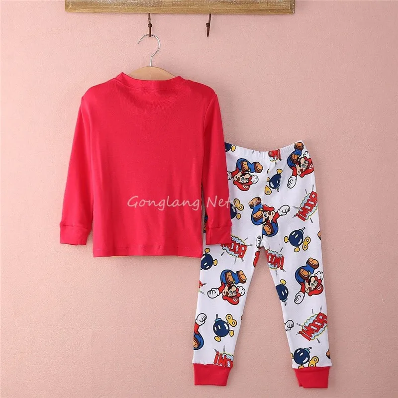 2019-New-Hot-Selling-Baby-Boys-Toddler-Cotton-Pajamas-2PCS-Set-Super-Mario-Cartoon-Print-Sleepwear (2)