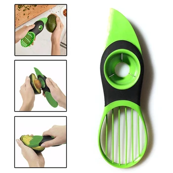 

3 In 1 Avocado Slicer Peeler Cutter Tools Multifunction Fruit Splitter Plastic Knife Peeler Scoop Separator Tool Kitchen Gadget