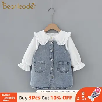 

Bear Leader Baby Toddler Girls Dress Long Sleeves Baby Girls' Dress Shirt Denim Outfit Baby Girls Spring Dresses Girl Clothes