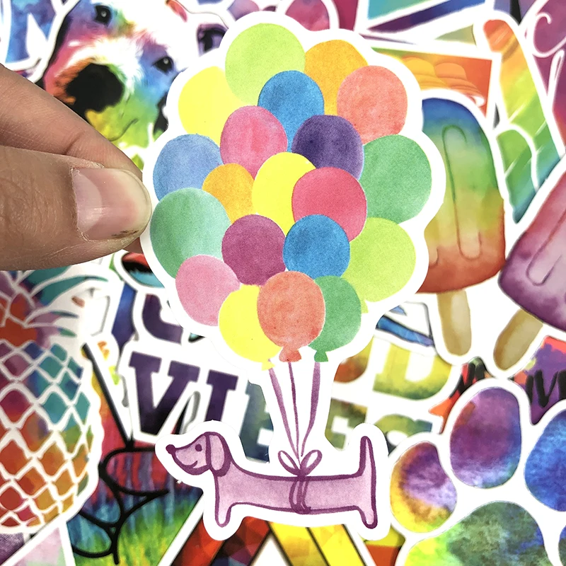 50Pcs Rainbow Graffiti Cartoon Stickers for Skateboard Laptop Car Styling Luggage Waterproof Stickers For Gift