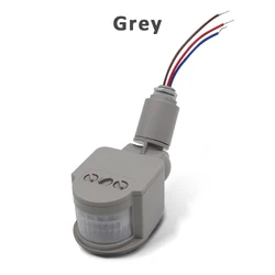 Outdoor Automatic PIR Motion Sensor Light Switch with Timer - Wall - Mounted Infrared Movement Detector - DC 12V (Grey)