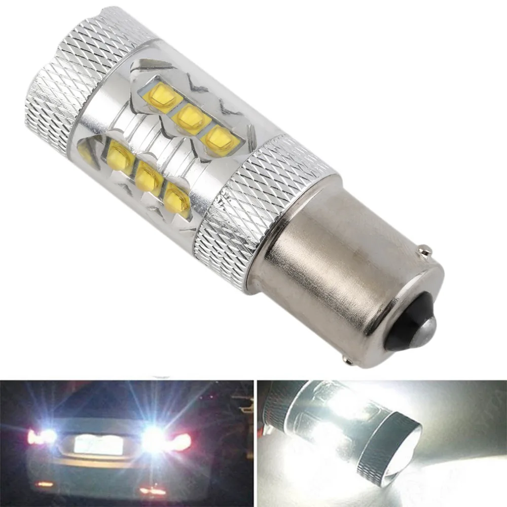 

1pc High Power S25 1156 BA15S 80W P21W XBD LED Reverse Light Backup Led Reverse Lamp Sourcing Light DC12-24V New