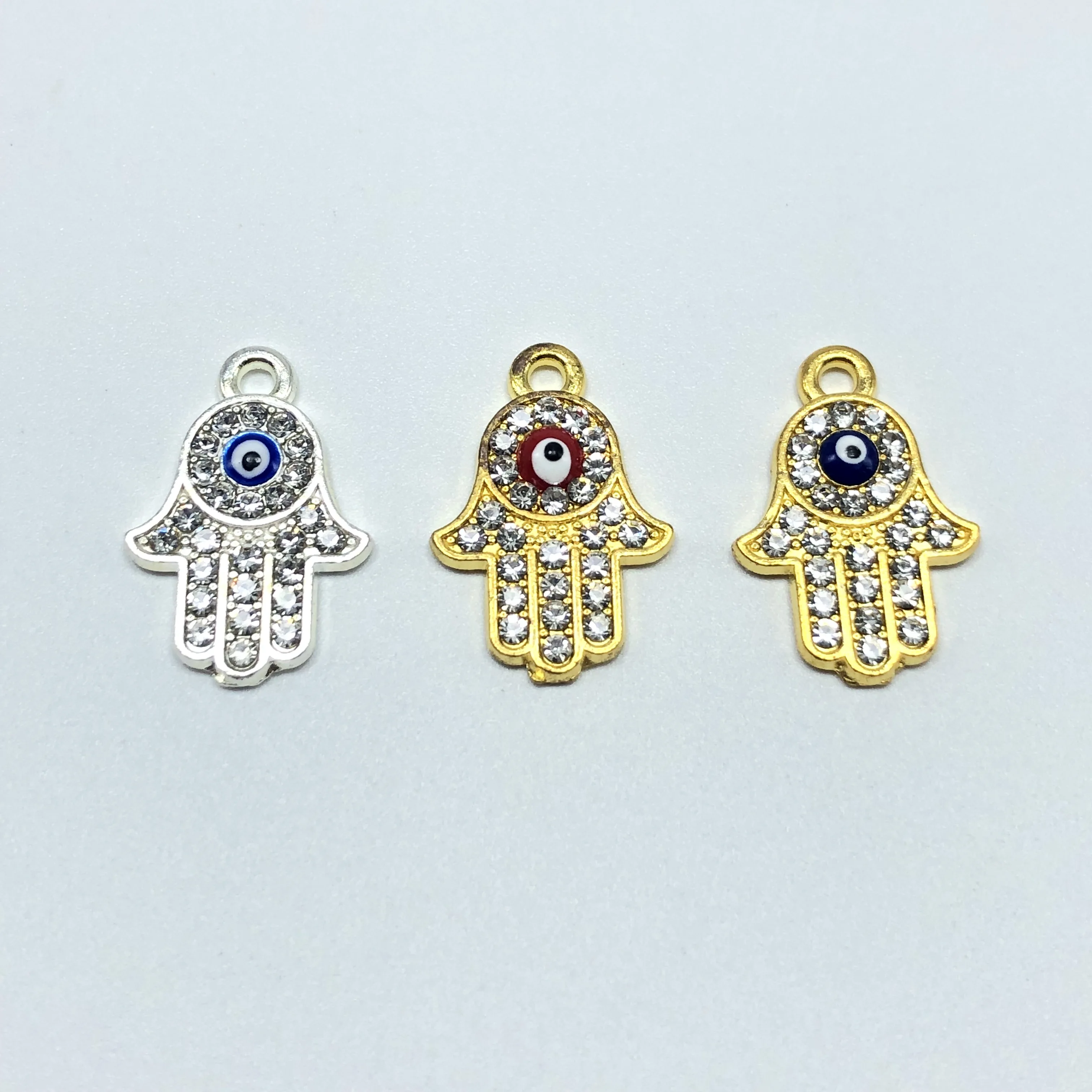 10 шт. ручные Подвески Hamsa Fatima ожерелья ручной работы с God Evil Eye браслеты и ювелирные