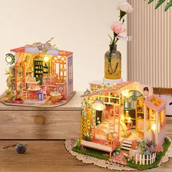 Maison de poupée créative, jouets faits à la main, modèle de construction, Kit d'éclairage LED, jouets pour adultes, cadeau pour enfants, nouvelle collection 