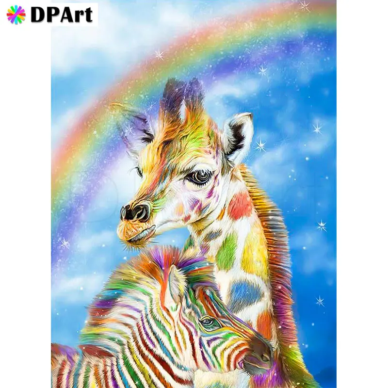 

Daimond Painting 5D Full Square/ Round Cartoon Color Giraffe Diamond Rhinestone Embroidery Crystal Cross Stitch Mosaic Gift M201