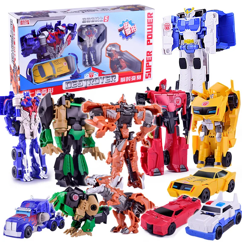 

Hot Selling Children Transformation Toy Creative Cartoon Garage Kit Step Deformation Robot Car Model