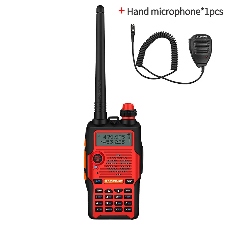 1 шт. Baofeng UV-5R V walkie talkie Профессиональный fm-трансивер с гарнитурой 136-174/400-520 МГц радиоприемник - Цвет: Add 1speaker mic