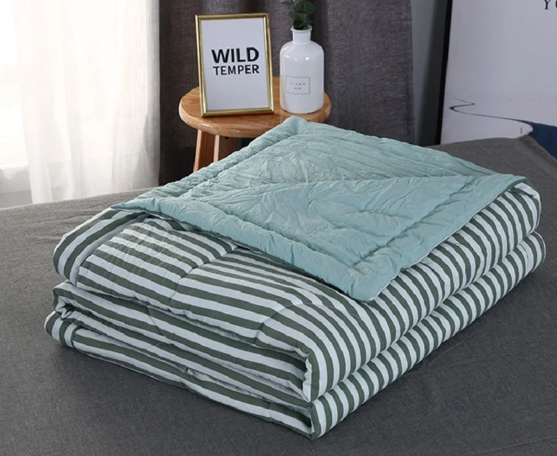

2019 New Striped Air Condition Summer Thin Comforter Twin Queen Quilt for Adults Kids Patchwork Quilt Summer