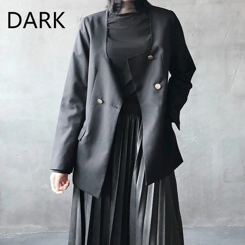 

[DARK] Casual Suit Jacket Women 2020 Spring And Autumn New Original Design Sense Niche Personality Loose Suit Jacket