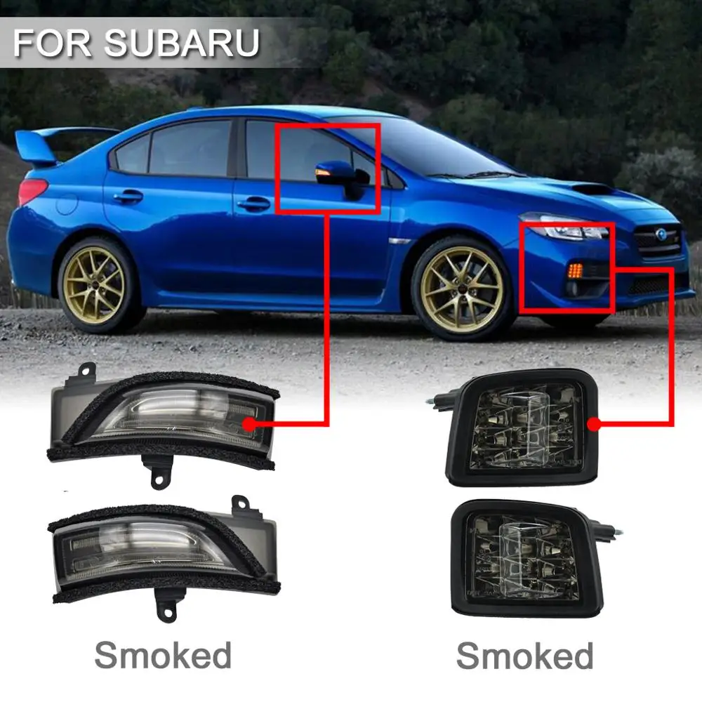 Для Subaru WRX STI 15-18 светодиодный световой сигнал поворота и динамическая боковая зеркальная мигающая лампа - Испускаемый цвет: Smoked lens