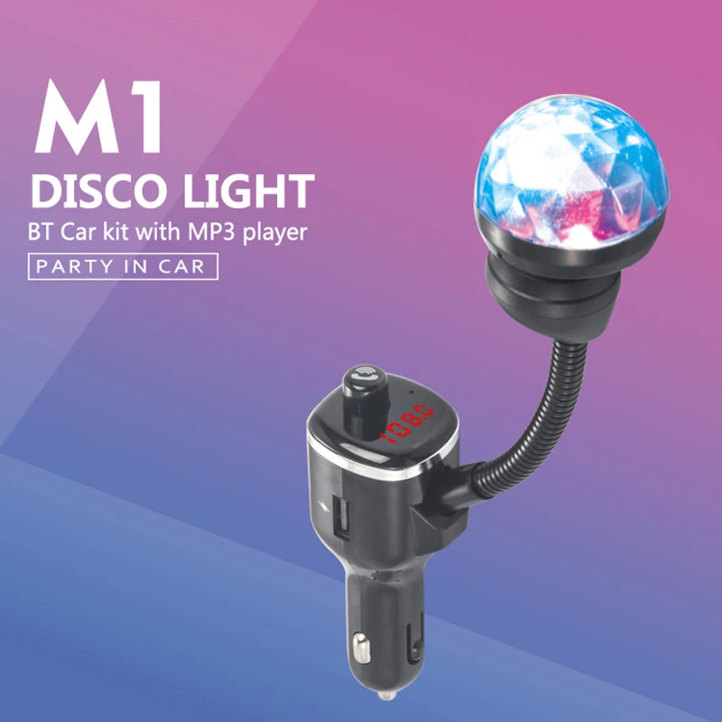 Fm-передатчик Автомобильный светодиодный светильник Bluetooth 5,0 Handsfree Dual USB зарядное устройство автомобильный Автомобильный Радио комплект атмосферная лампа аудио Автомобильная Музыка