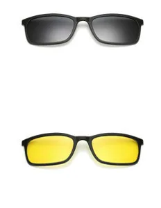 1 Frame 2 Clips 14 Полный обод поляризационные набор солнцезащитных очков для мужчин и женщин 5 в 1 магнитные прикрепляемые очки TR-90 оптический рецепт оправы для глаз очки - Цвет линз: 1 Frame 2 Clips 14
