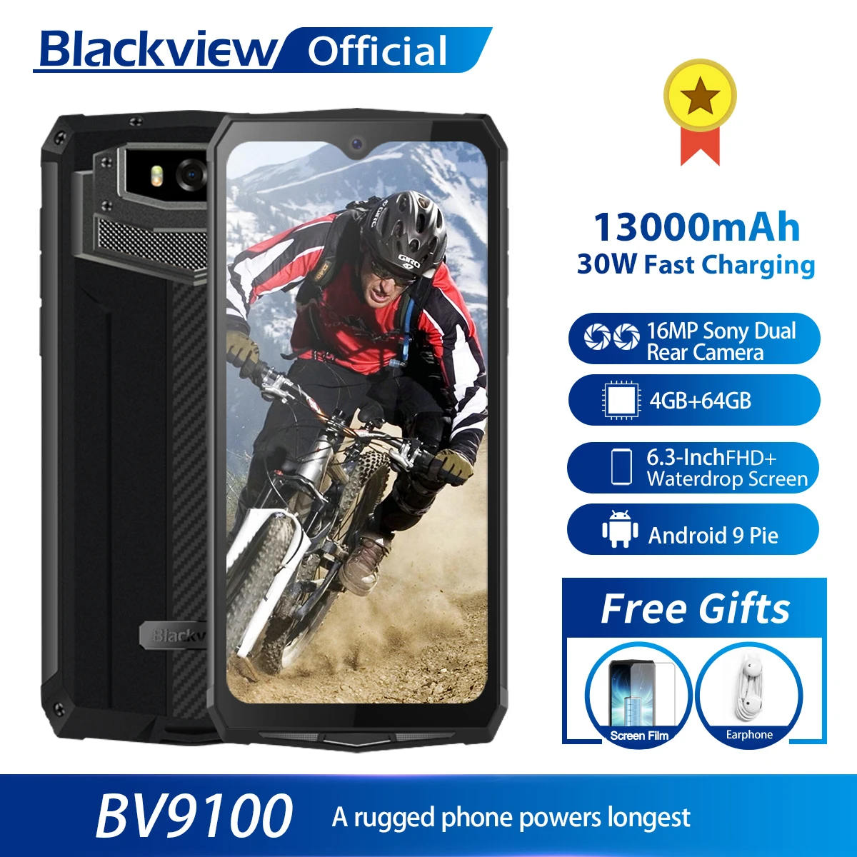 Blackview BV9100 IP68 Waterproof Cellphone 13000mAH 30W fast charging 4G Mobile Phone MTK6765 4GB+64GB 16.0MP Rugged Smartphone Blackview BV9100 IP68 Waterproof Cellphone 13000mAH 30W fast charging 4G Mobile Phone MTK6765 4GB+64GB 16.0MP Rugged Smartphone