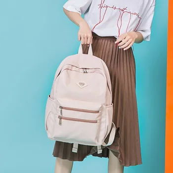 

New 2020 Women Hot Canvas Backpacks Candy Color Waterproof School Bags for Teenagers Girls Laptop Backpacks Patchwork Backpack