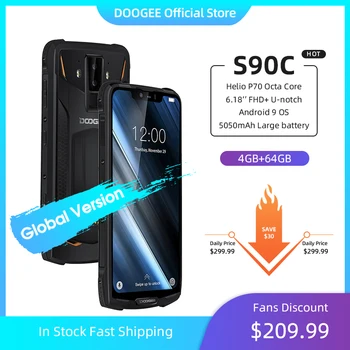 Перейти на Алиэкспресс и купить DOOGEE S90C IP68 модульный прочный мобильный телефон 6,18 дюймов дисплей 12V2A 5050 мАч Helio P70 Восьмиядерный 4 Гб 64 Гб 16MP + 8MP Android 9,0
