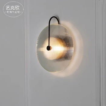 

Luxurious A Living Room Background Wall Designer Concise Arts Bedroom Bedside Lamp Northern Europe Originality Glass Wall Lamp