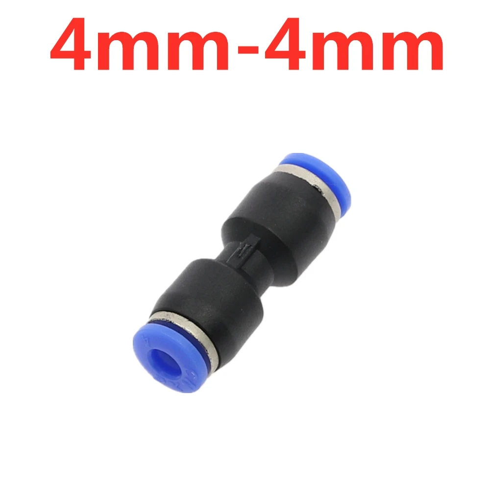 4mm-4mm 1 шт. пневматические фитинги нажимные в прямой Редуктор разъемы для воздушного вакуума водопровод Пластиковые Пневматические детали 4 мм-16 мм OD шланг - Цвет: 4mm-4mm