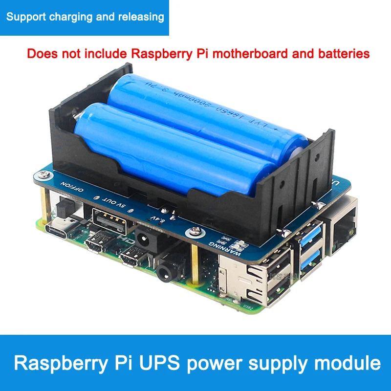 ForRaspberryPiUPSPowerSupplyModuleSupportsPi4B3B3A5VUninterruptedMobileExpansion