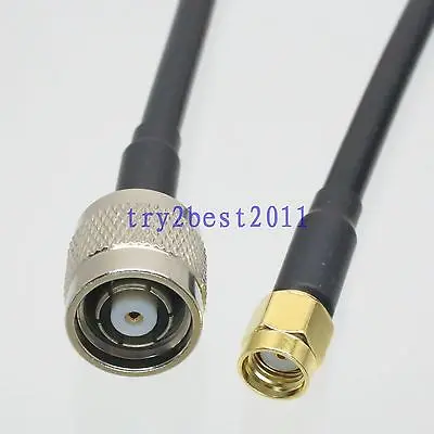 DHL/EMS 20 комплектов RG58 RP SMA jack pin to TNC прямой RF гибкий соединительный кабель дюймов