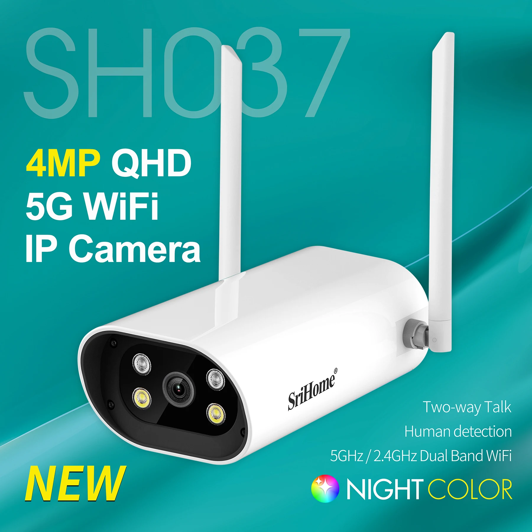 Sh024 WiFi inalámbrico 2Mp Full HD 1080P impermeable al aire libre cámara  de seguridad IP CCTV