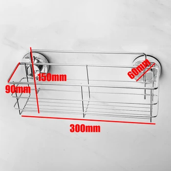 

Stainless Steel Bathroom Shelves Sucker Storage Rack for Shampoo Shower Toilet Wall Holder Drain Bath Basket Cup Suction