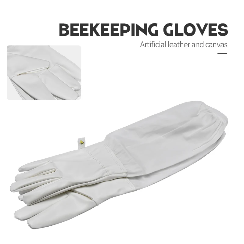 

Brand HArtificial Leather And Polyester Cotton Bee Glove Ventilated Professional Anti Bee for Apiculture Beekeeper Beehive