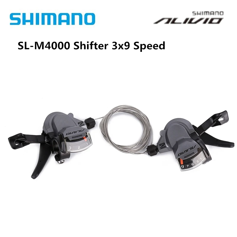New Shimano Alivio M4000 Rapid Fire Plus 3x9Speed Shifters Set W//Cable
