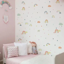 

PVC Rainbow Vinyl Room Decal Wall Art Removable Wall Sticker Kid Room Kindergarten Bedroom Decor kawaii room decor