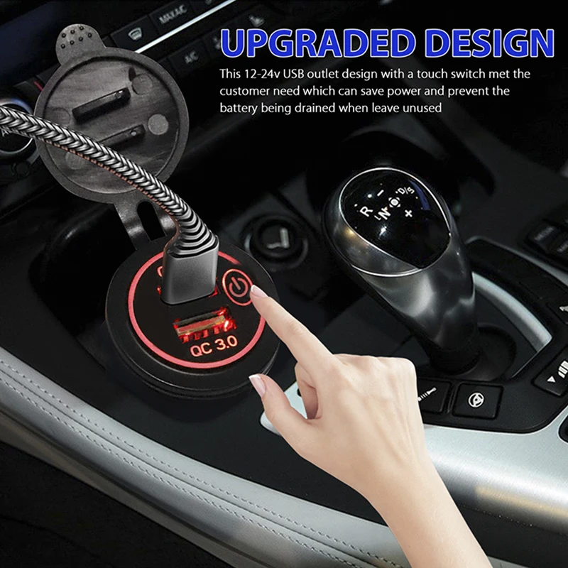   3.0  USB  ڵ   ׼  12V/24V PD QC3.0  ܼƮ, ġ  Led  