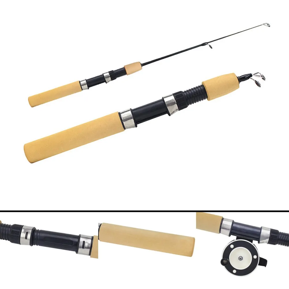Portable Shrimp Ice Fishing Mini Rod Pole Light Weight Fishing Tackle 60-1 UK 