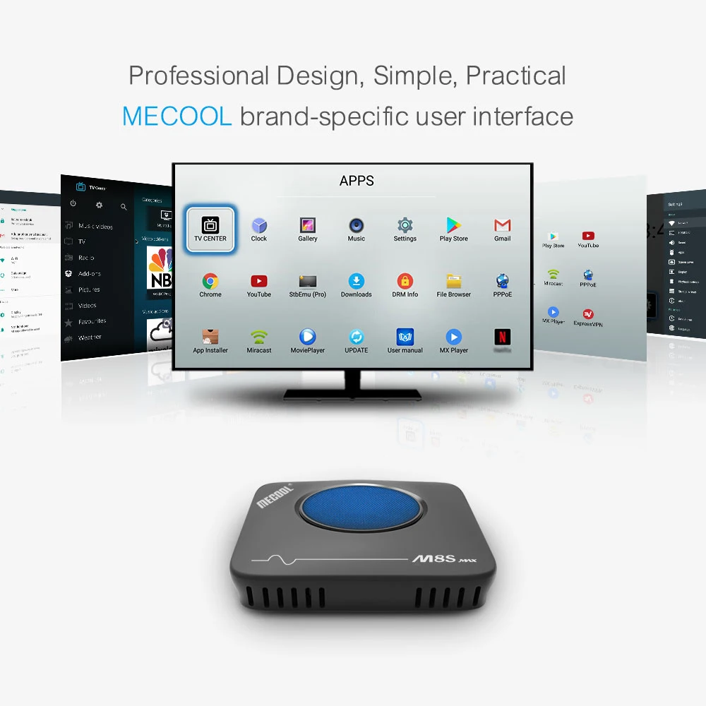 MECOOL M8S MAX Cooling TV Box Android 7.1 3G DDR3+32G ROM TVBOX 4K Amlogic S912 Octa Core 2.4G/5G WIFI Bluetooth 4.1 Smart Box