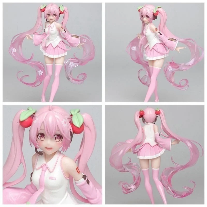 High Quality Anime Hatsune Miku Pink Sakura Miku VerPVC Statue Figure Speelgoed Girls Model Toys 18cm