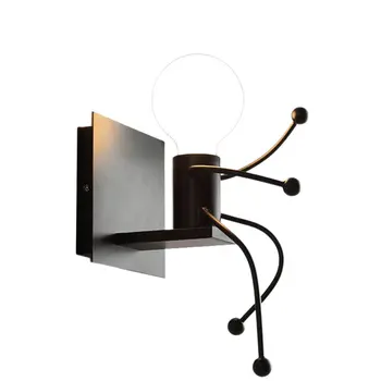 

Creative Iron Art Retro Cartoon Villain Wall Lamp Tea Room Bedroom Entrance Corridor Art Deco Bedside Lamp