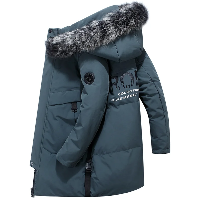 2022 New Men's Down Jacket Winter Male Jacket High Quality Long Thick Warm Coat Fashion Trends Fur Hooded Parkas Men's Coat 3XL