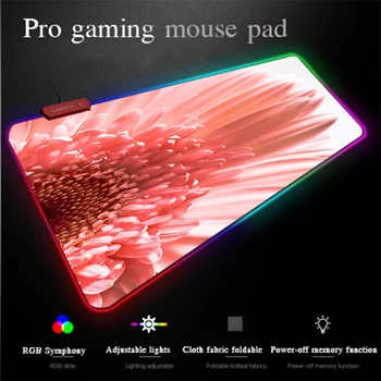 

Yuzuoan Custom LOGO Picture XXL Mousepad Fan Petal LED Lighting Backlight Carpet Pad Large RGB Mouse Pad Locking-edge Thickening