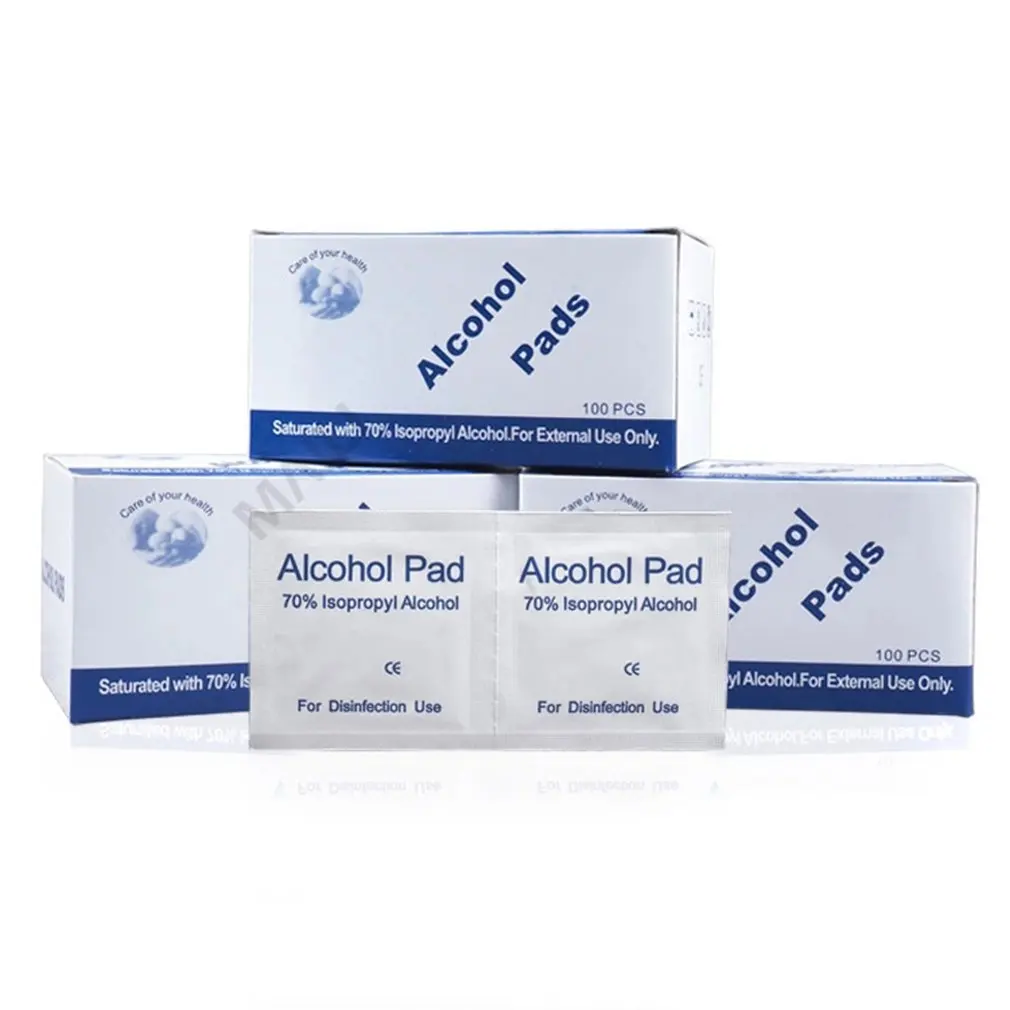 100pcs Disposable alcohol disinfection cotton pad Disposable Cotton Sterilization Alcohol Wipe Pad First Aid Disinfection