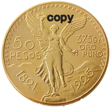 1925 Мексиканская позолоченная 50 песо копия монет Монета